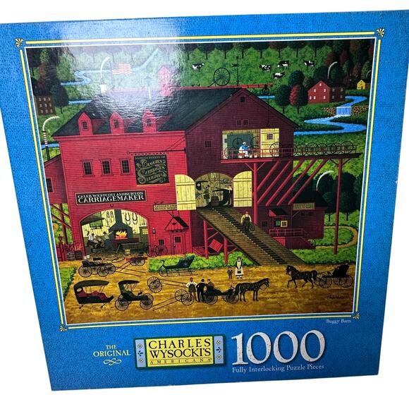Vintage 2001 charles wysocki “buggy barn” 1000-piece jigsaw puzzle - Picture 1 of 7